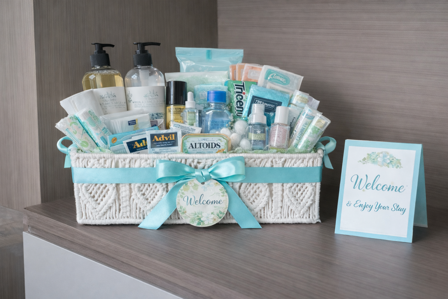 Premium Guest Amenity Basket | Woven Luxury Welcome Essentials