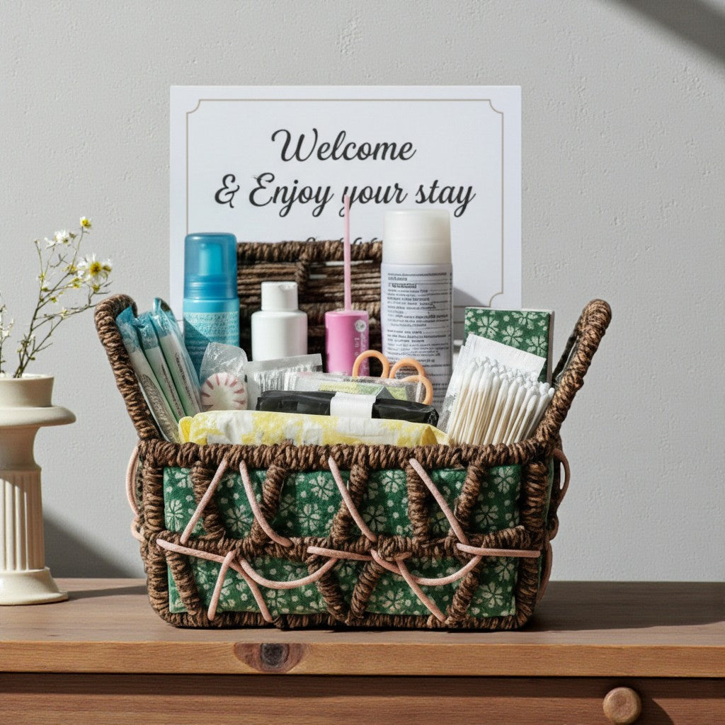 Essential Women’s Amenity Basket | Guest Bathroom & Event Essentials