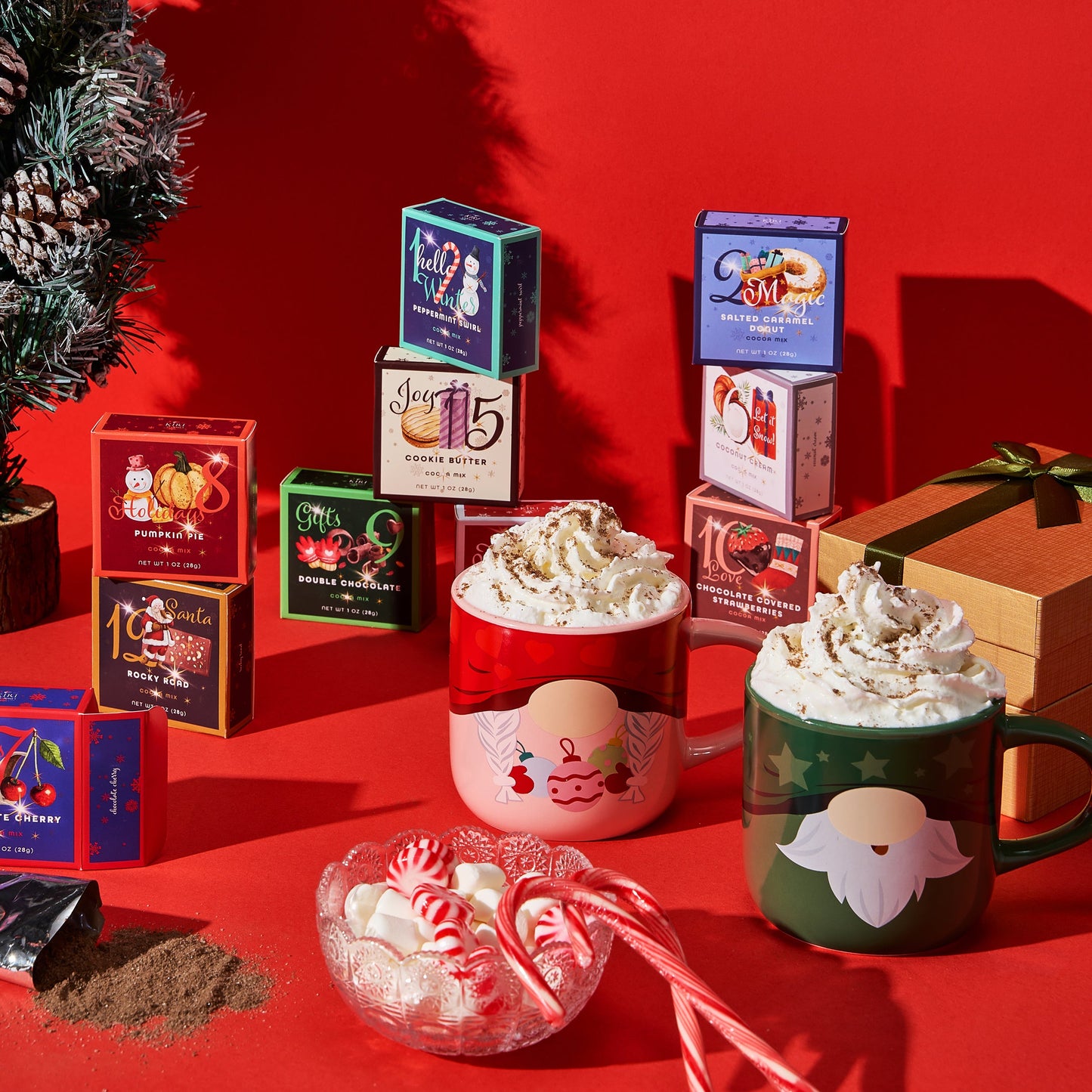 Kiri & Sons 12 Days of Christmas Hot Chocolate Gift Set, Gourmet Cocoa, Large Gift Set Delicious Holiday Flavors Gingerbread Including Rocky Road, Peppermint Swirl, Cookie Butter, Pumpkin Pie & More-2