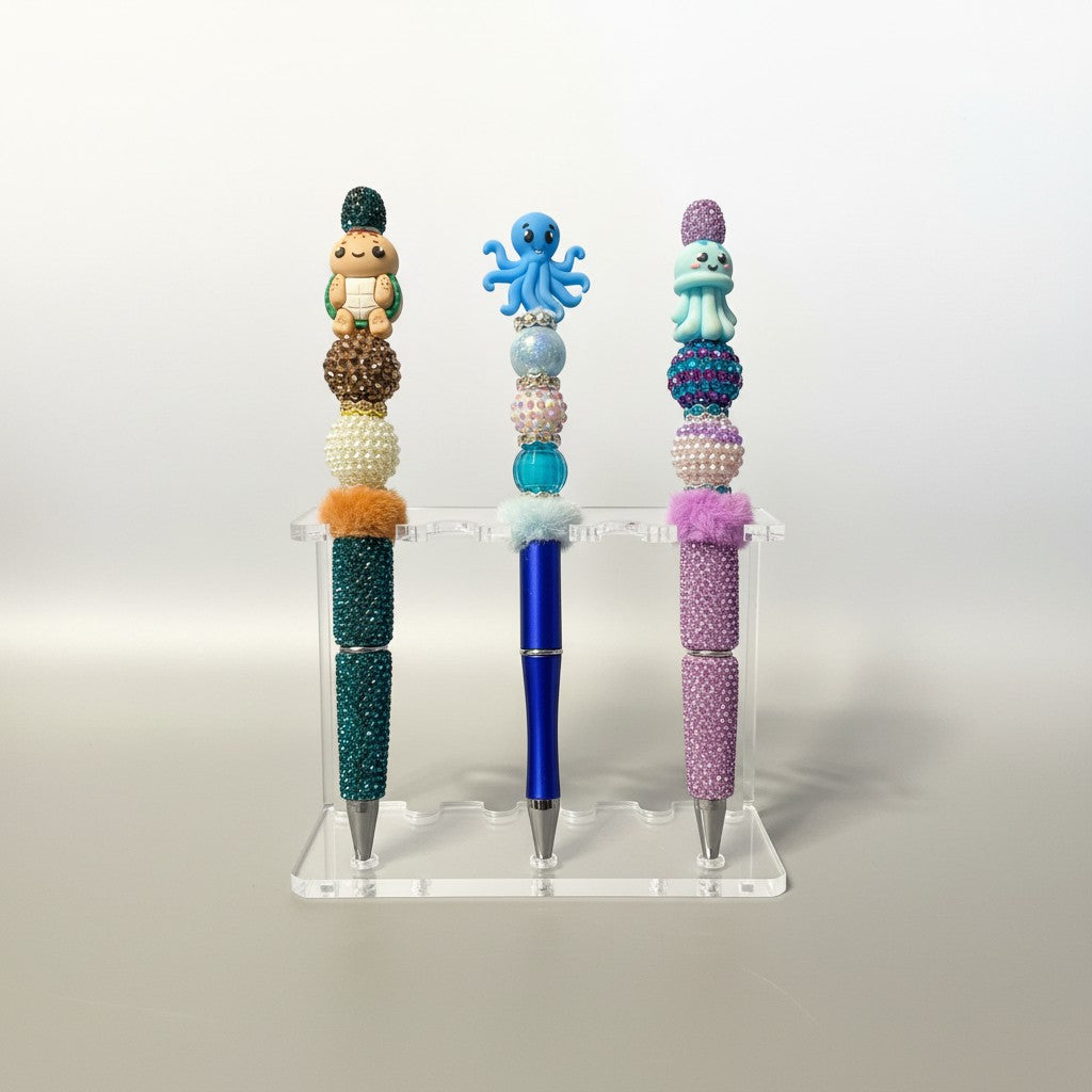 Under the Sea Bling Pen with 2 Refills | Handmade Ocean Glitter Pen