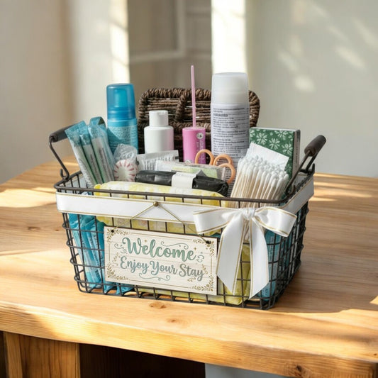 Essential Women’s Amenity Basket | Guest Bathroom & Event Essentials