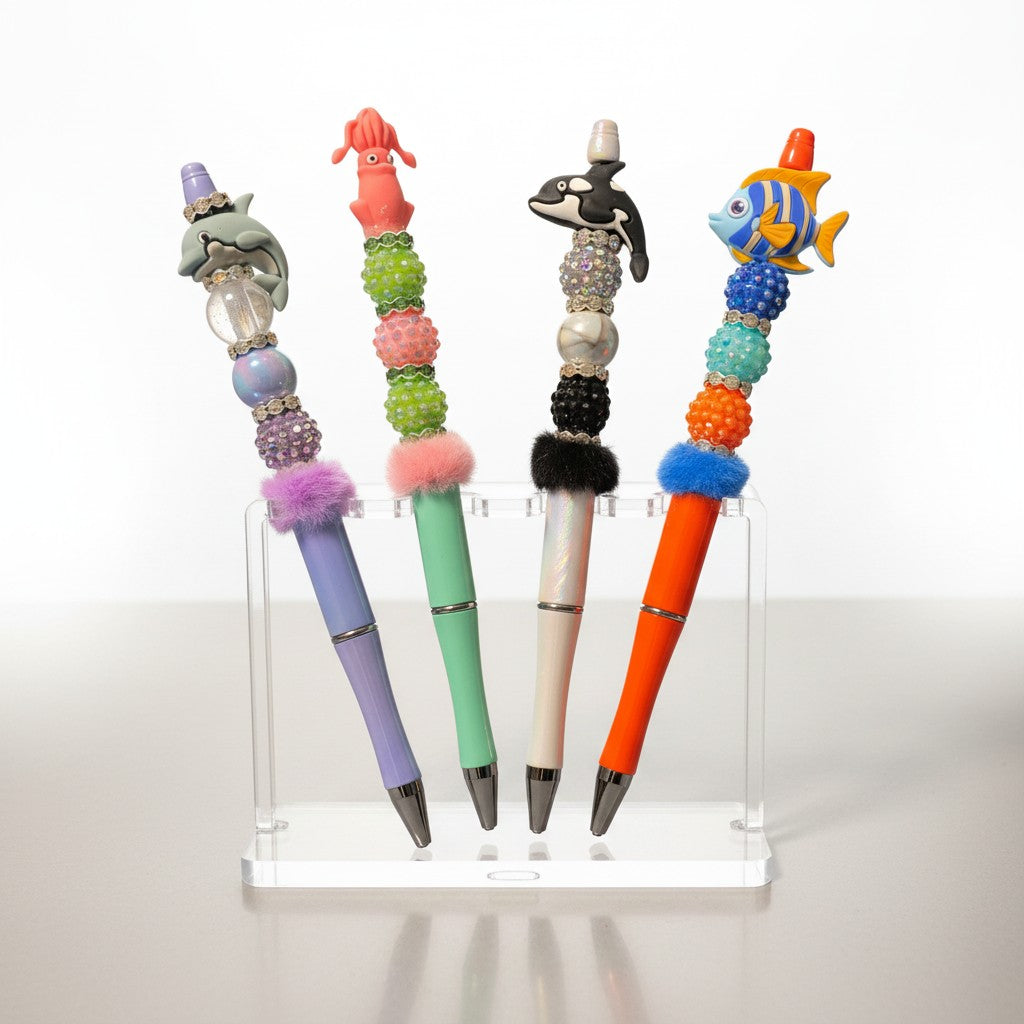 Under the Sea Bling Pen with 2 Refills | Handmade Ocean Glitter Pen